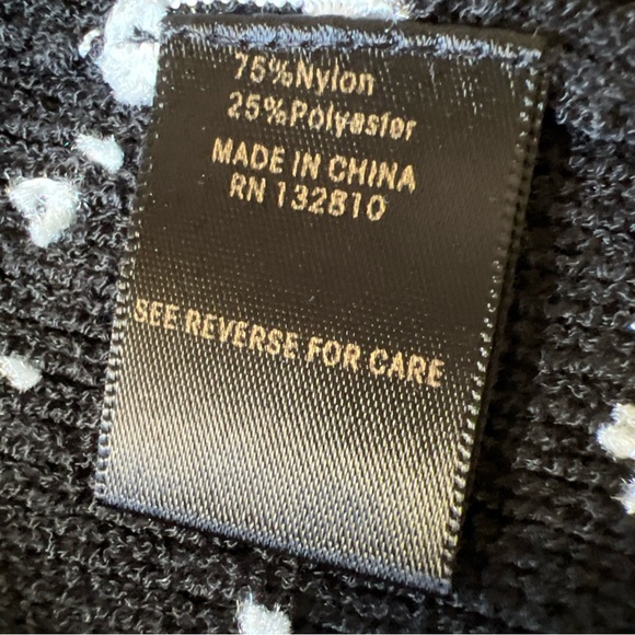 Neiman Marcus Sz M Women's Black White Open Front Cardigan Sweater Long Pocket - Picture 14 of 15